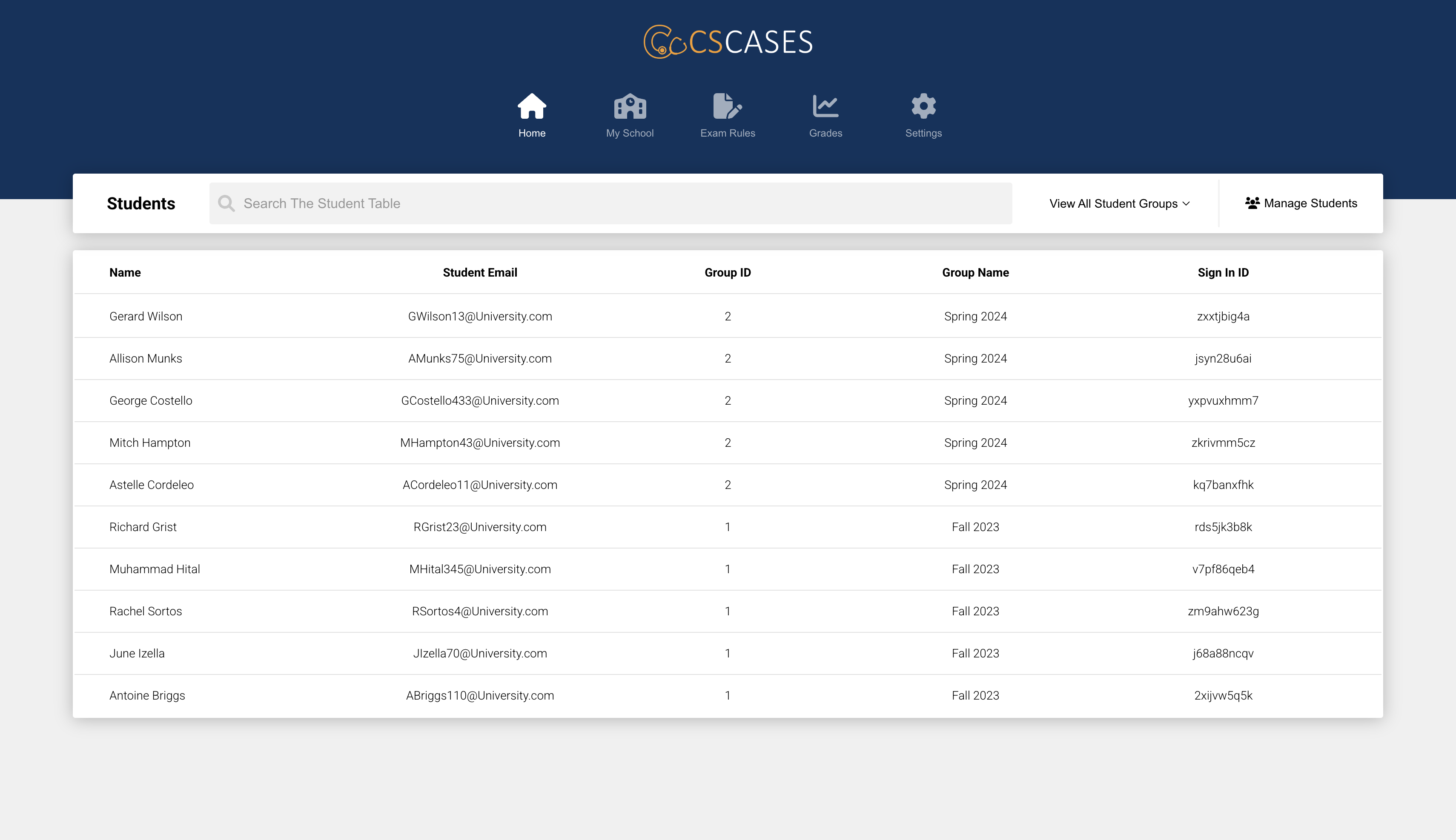 A screenshot of the OSCE application admin Homescreen